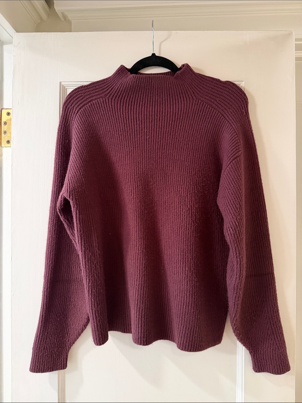 Ann Taylor Ribbed Mock Neck Sweater - Plum
